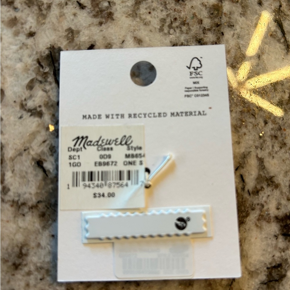 NWT Madewell Ear clip Delicate Collection 14k gold over sterling silver - Picture 3 of 3